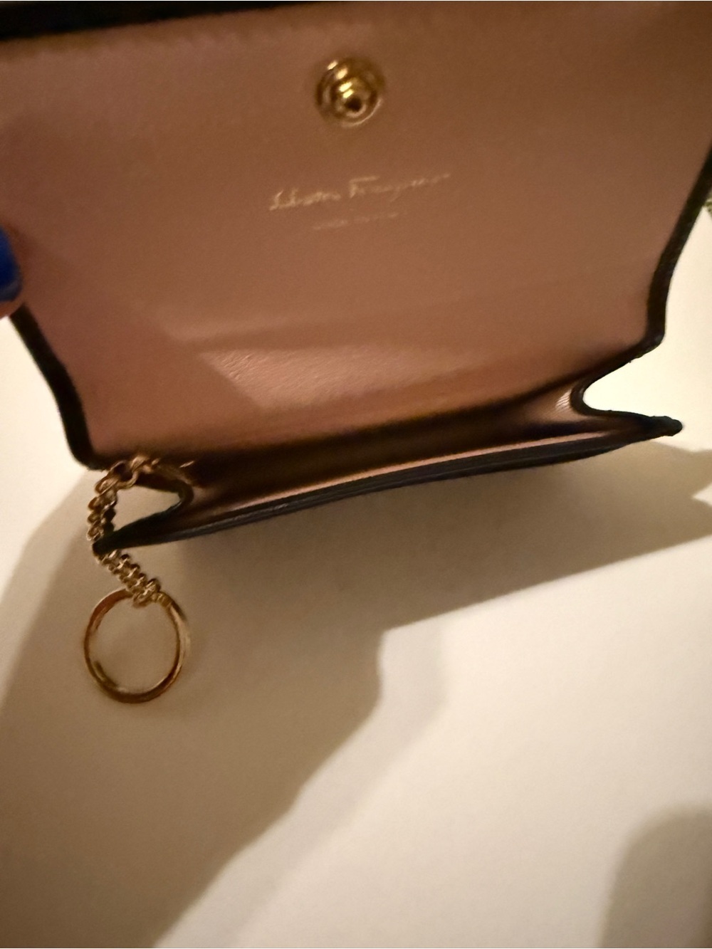 Salvatore Ferragamo Gancini Flower Card Holder Keychain Black, never used - Picture 7 of 11